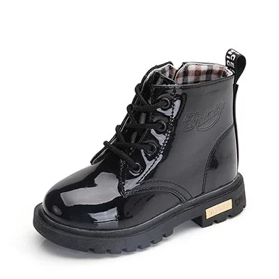 Girls’ PU Leather Winter Boots