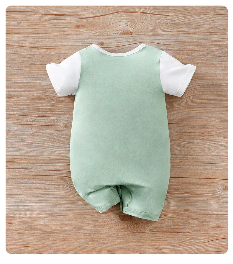 2-piece comfortable and cute round-neck jumpsuit