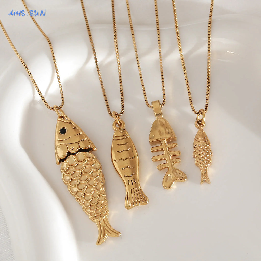 MHS.SUN Starfish Shell Conch Pendant Necklaces