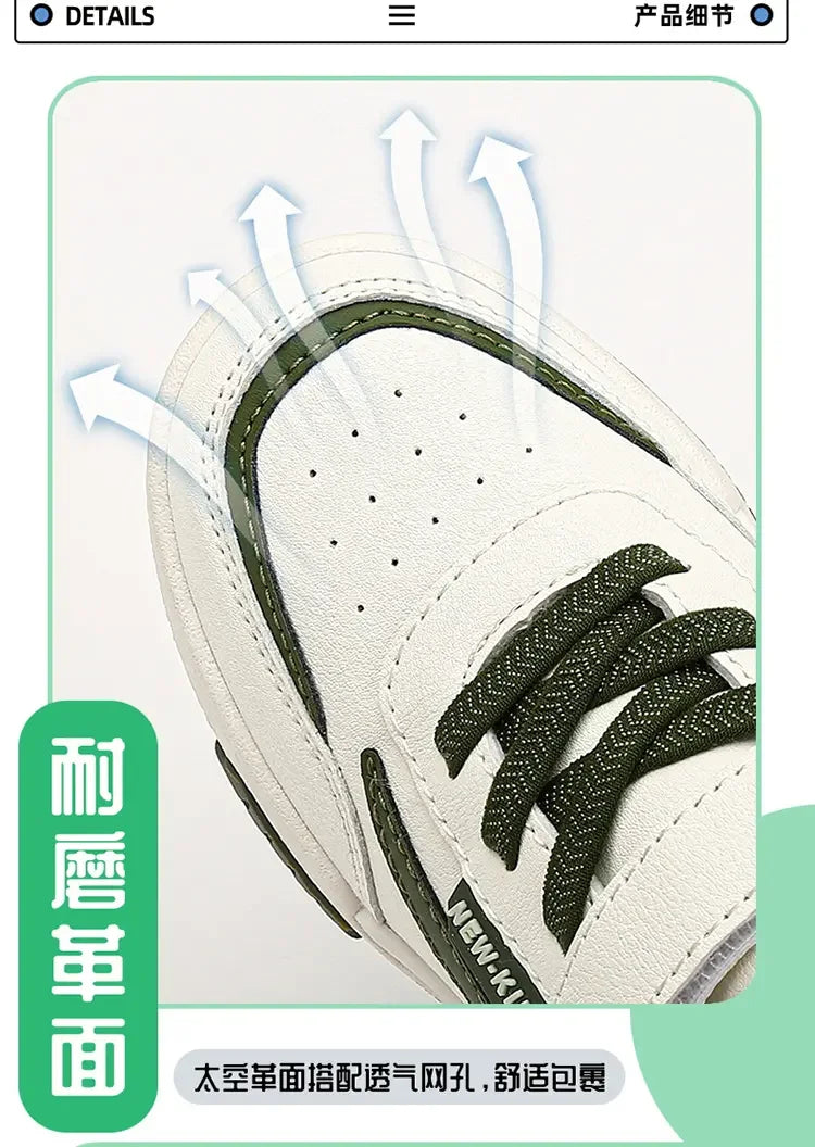 Kids’ Running Sneakers – Leather & Mesh, Non-Slip Shoes