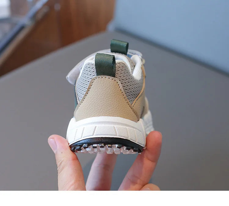 Boys’ Patchwork Sneakers – Casual Outdoor Sports Shoes