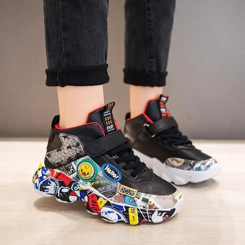 Kids Cartoon Sports Sneakers – Casual Basketball Shoes (26–36)