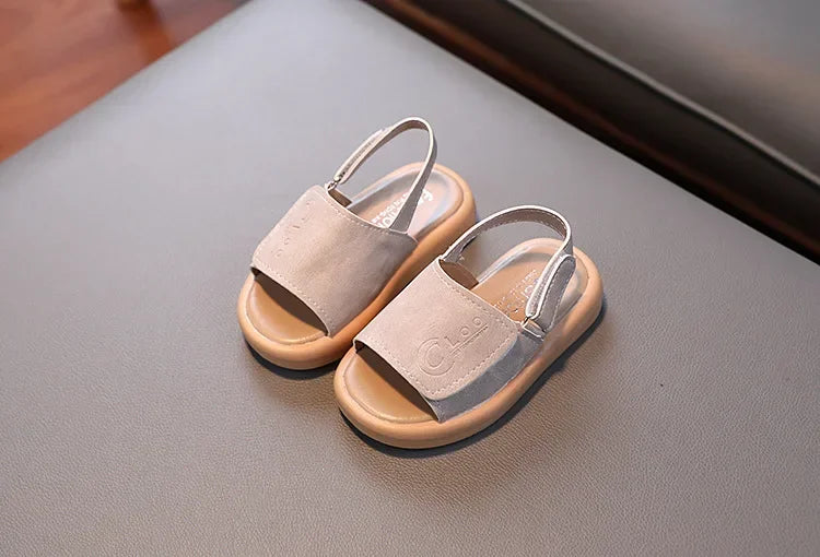 Kids’ Summer Sandals – Open Toe PU Leather (Ages 1–6)