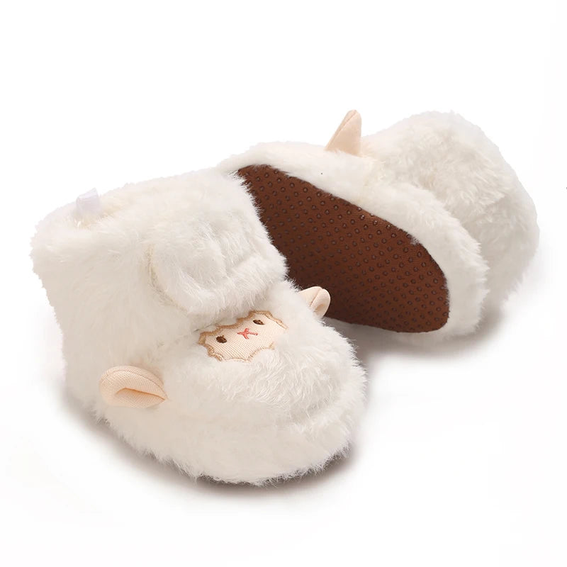 Baby Winter Cotton Shoes (0–1Y) – Thick Warm Teddy Bear Walking Shoes
