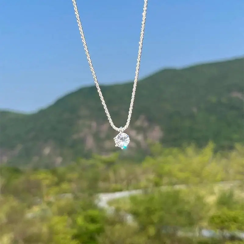 Popular S925 Sterling Silver Sparkling Necklace