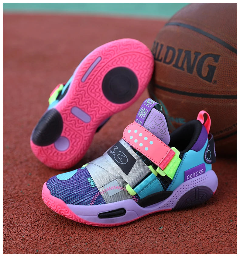 Kids’ Basketball Sneakers – Lightweight, Non-Slip Sports Shoes