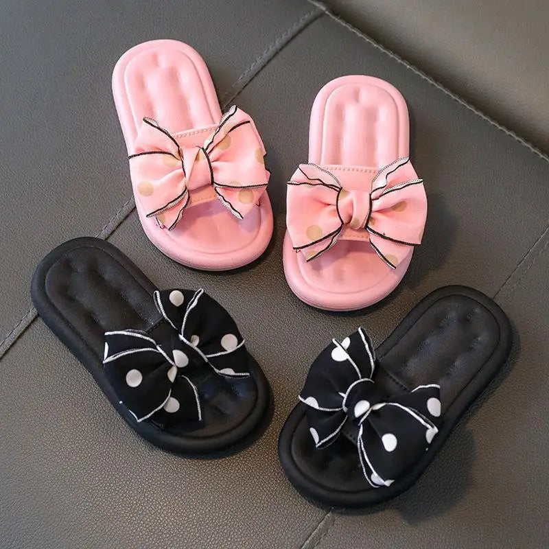 Girls’ Summer Princess Slippers – Soft Non-Slip Bow Beach Shoes