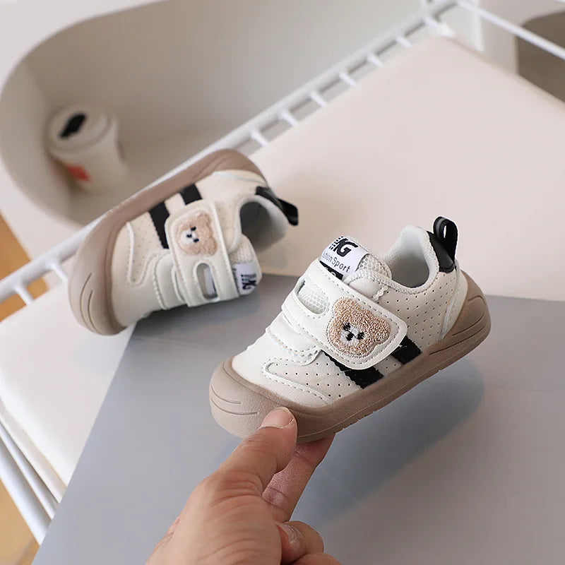 Kids PU Leather Sneakers – Soft-Soled First-Step Toddler Shoes