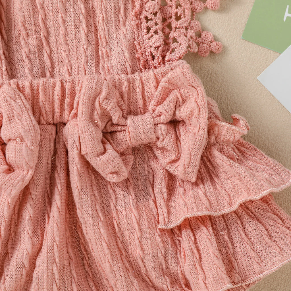 Sleeveless Solid With Bow Fashion  Outdoor Streetwear Dress