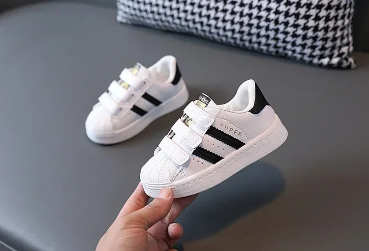 Kids White Sneakers – Breathable Non-Slip Casual Shoes