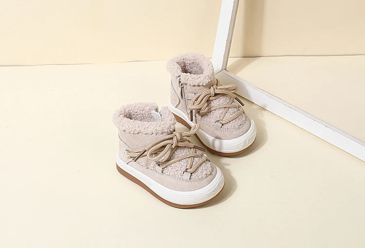 Baby Boots – Warm Plush Rubber Sole Sneakers for Toddlers