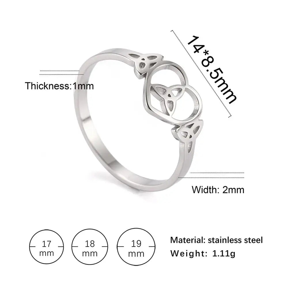 Cazador  Triquetra Irish Celtics Knot Rings for Women Stainless Steel Talisman Amulet Man Ring Jewelry 2026 Couple Gifts