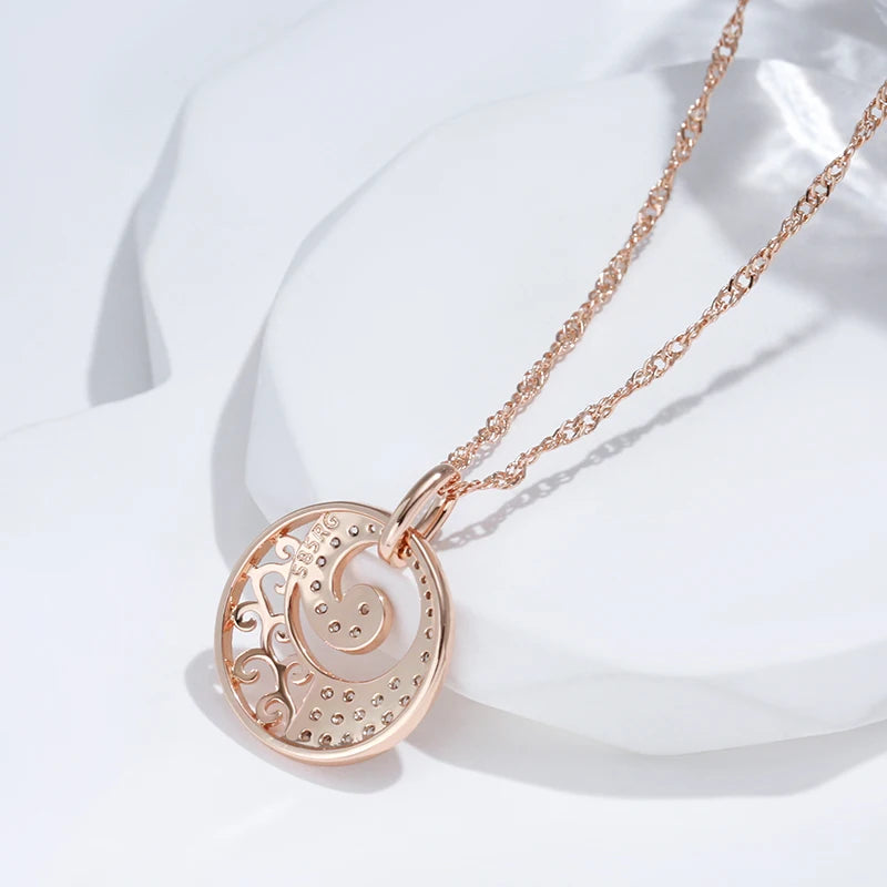 Rose Gold Crystal Flower Necklace