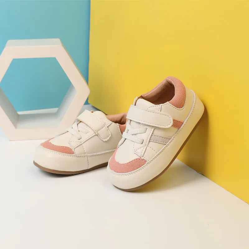 Baby & Toddler Leather Sneakers (0–5Y) – Soft Sole Outdoor Shoes
