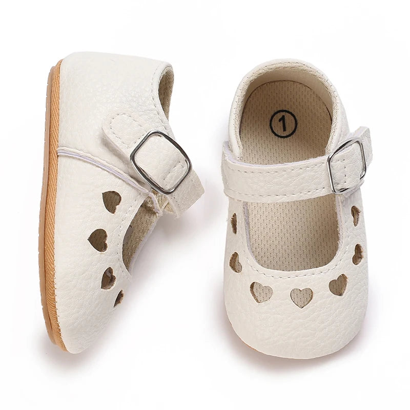 Baby Girls’ Bow Princess Shoes – Soft Leather Non-Slip Walking Sneakers