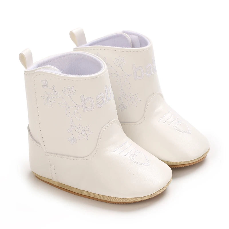 Baby Little Boots (0–18M) – Soft PU Anti-Slip Spring/Autumn Shoes