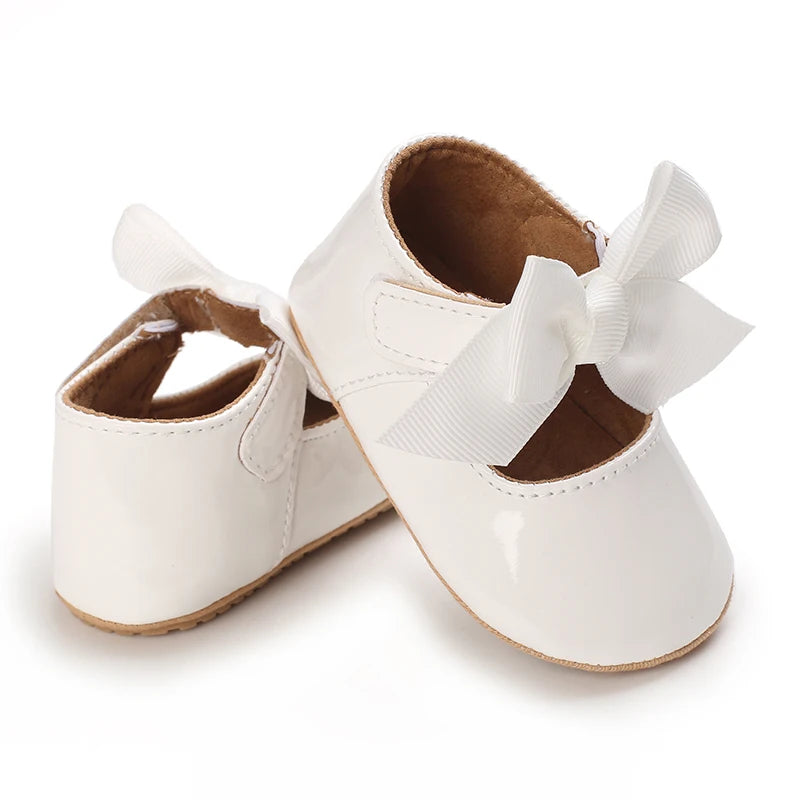 Baby Girl Bow Flats – Soft Sole Non-Slip First-Step Sandals