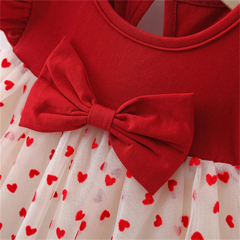 Baby Girl Red Heart Tutu Dress