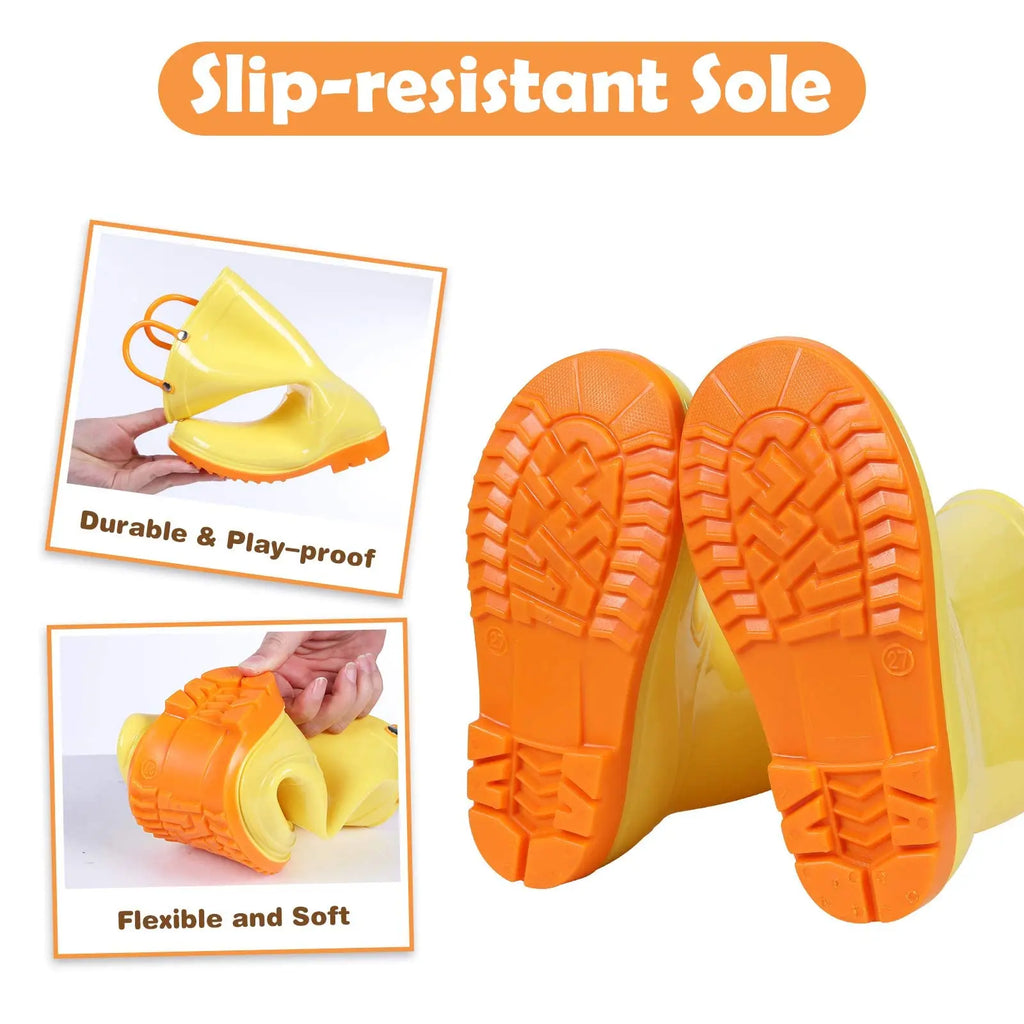 Kids Waterproof Rain Boots – Non-Slip Outdoor Rubber Shoes
