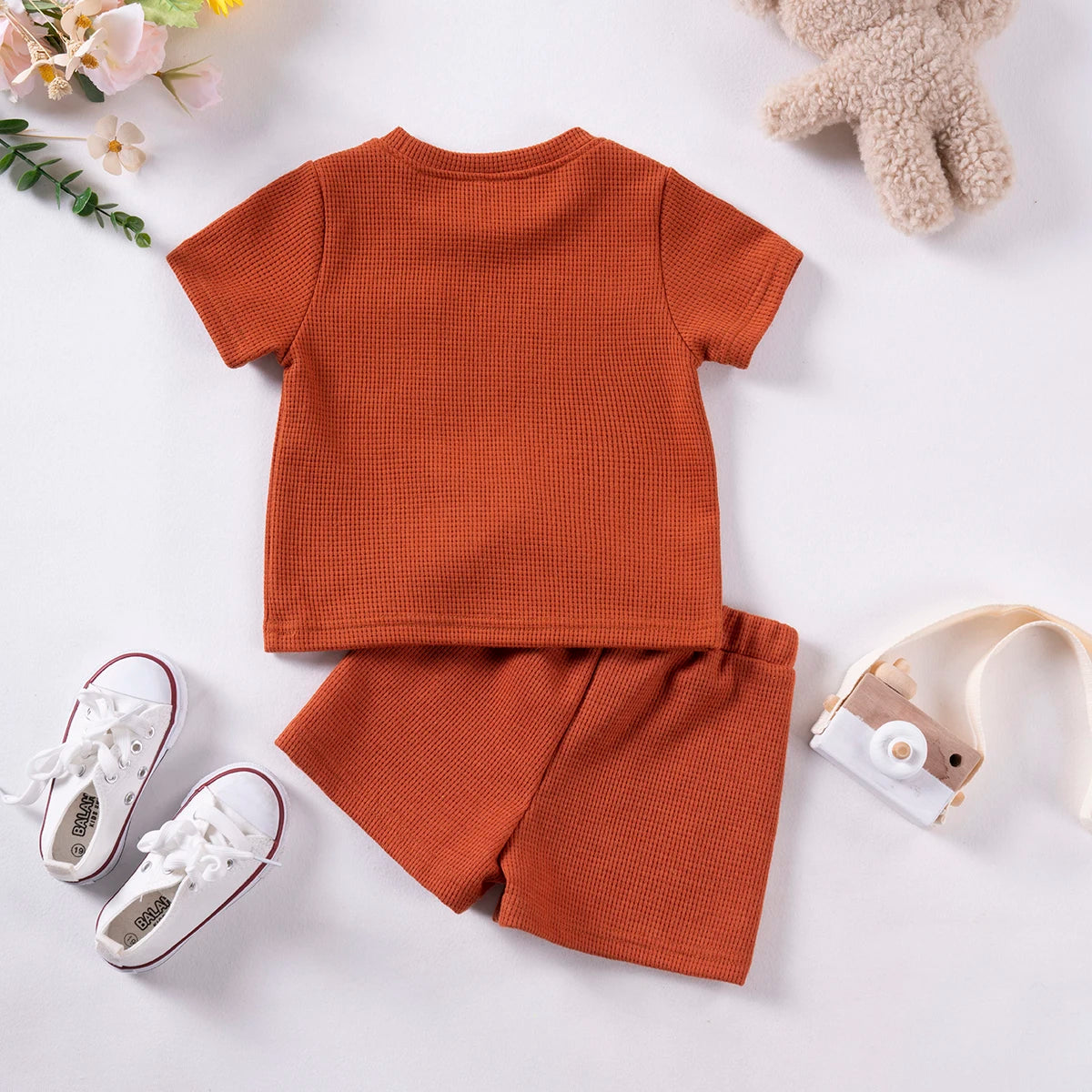 Cute Bear Short Sleeve & Breathable Shorts 2pcs Comfortable