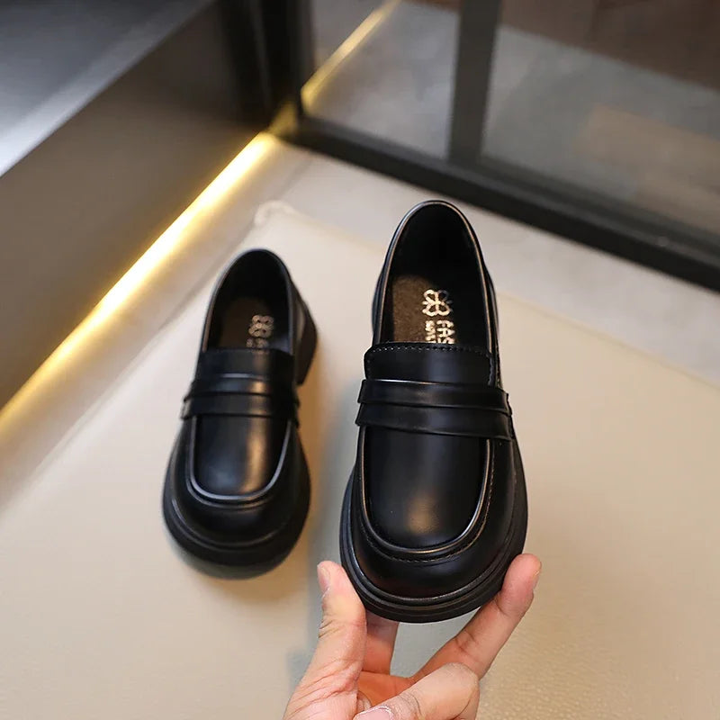 Kids’ Leather Loafers – Soft Princess Party & School Shoes