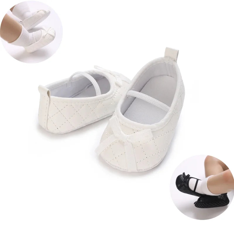 Baby Shoes (0–18M) – Plush Soft Bow Casual Sneakers