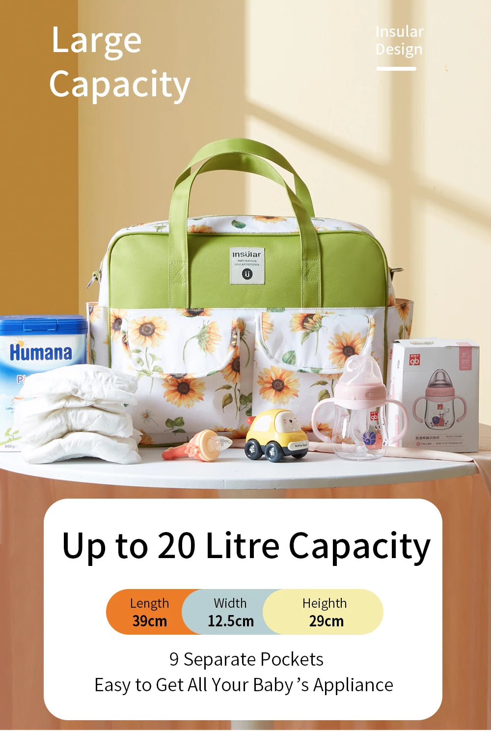 Maternity Diaper Bag – Large, Waterproof, Travel Ready