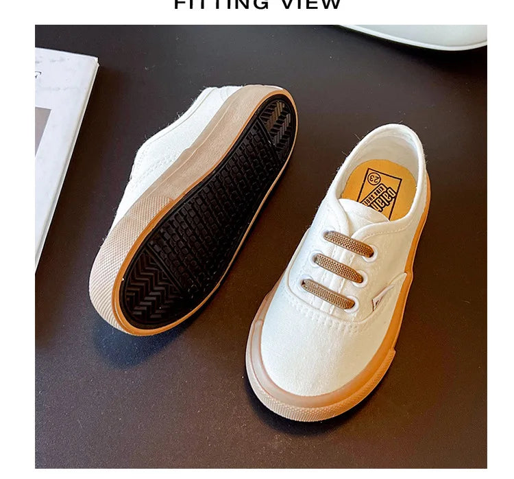 Kids Spring/Autumn Canvas Sneakers – Colorful Soft-Soled Shoes
