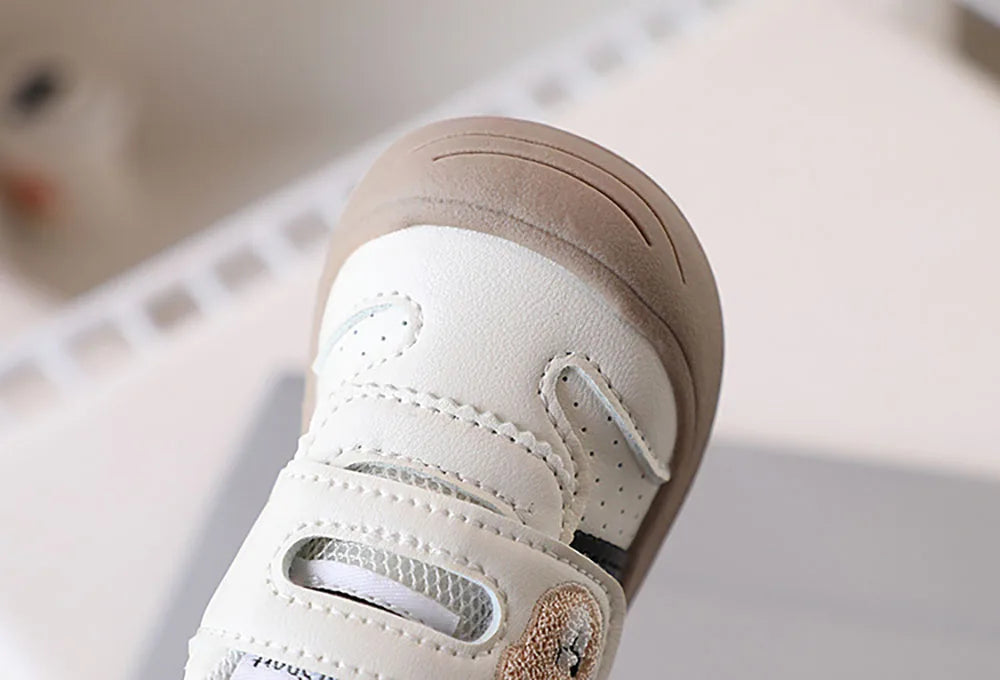 Kids PU Leather Sneakers – Soft-Soled First-Step Toddler Shoes