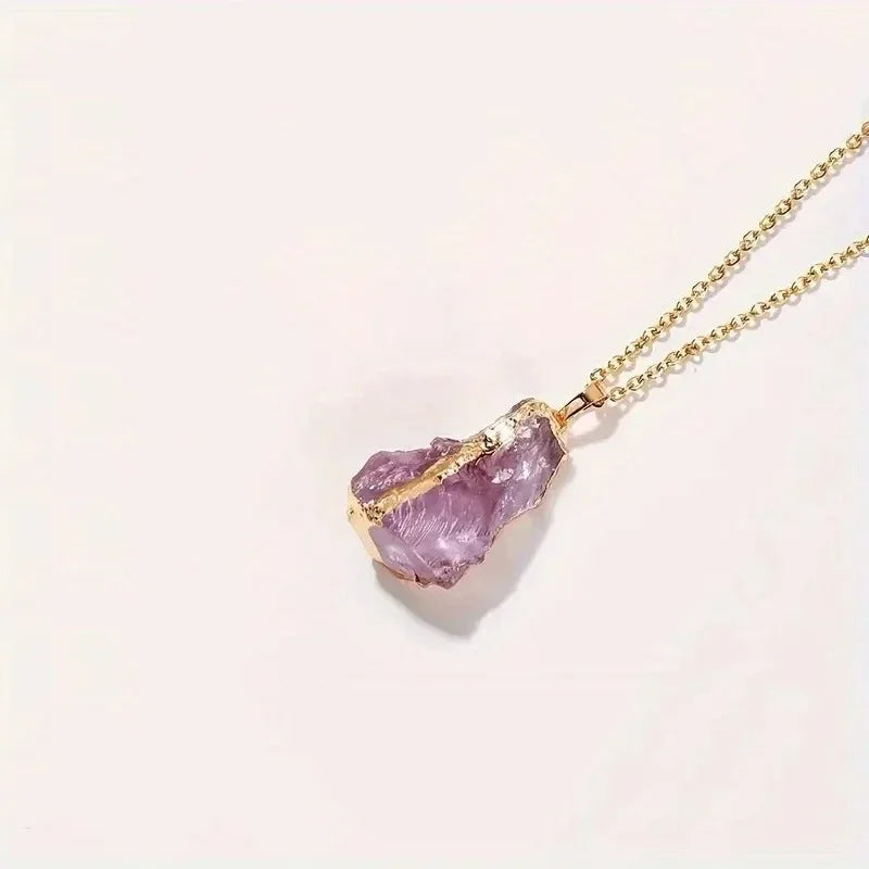 Fashion Irregular Gold Edge Natural Crystal