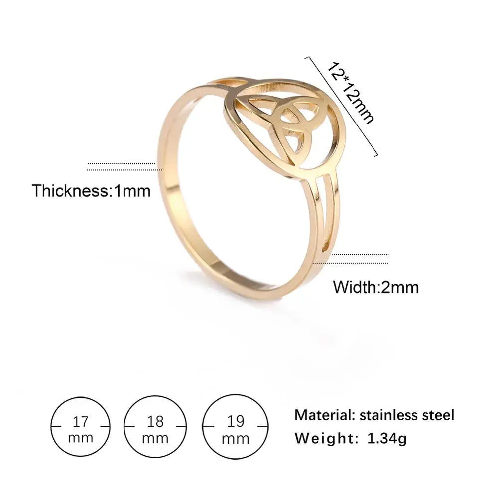 Cazador  Triquetra Irish Celtics Knot Rings for Women Stainless Steel Talisman Amulet Man Ring Jewelry 2026 Couple Gifts