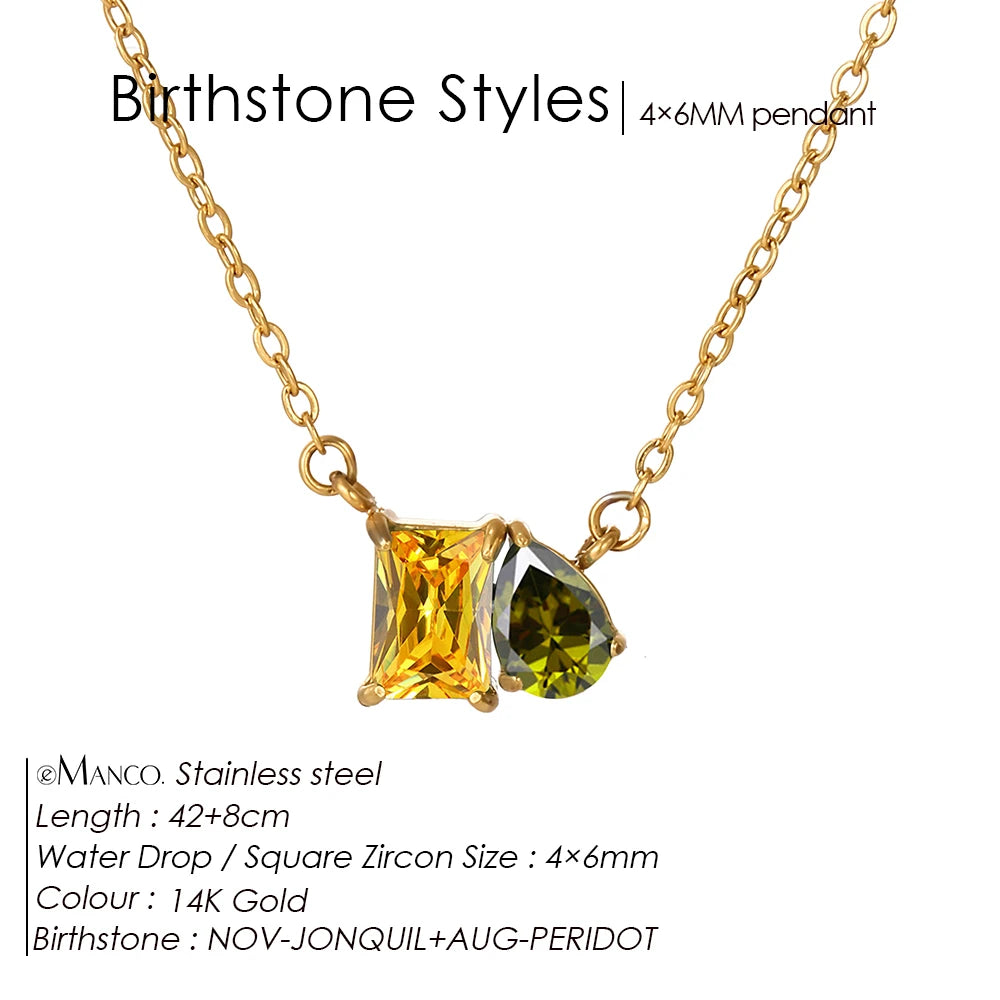 EManco Stainless Steel Square Zircon