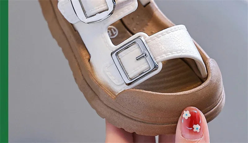 Kids’ PVC Summer Sandals – Buckle, Non-Slip, Waterproof