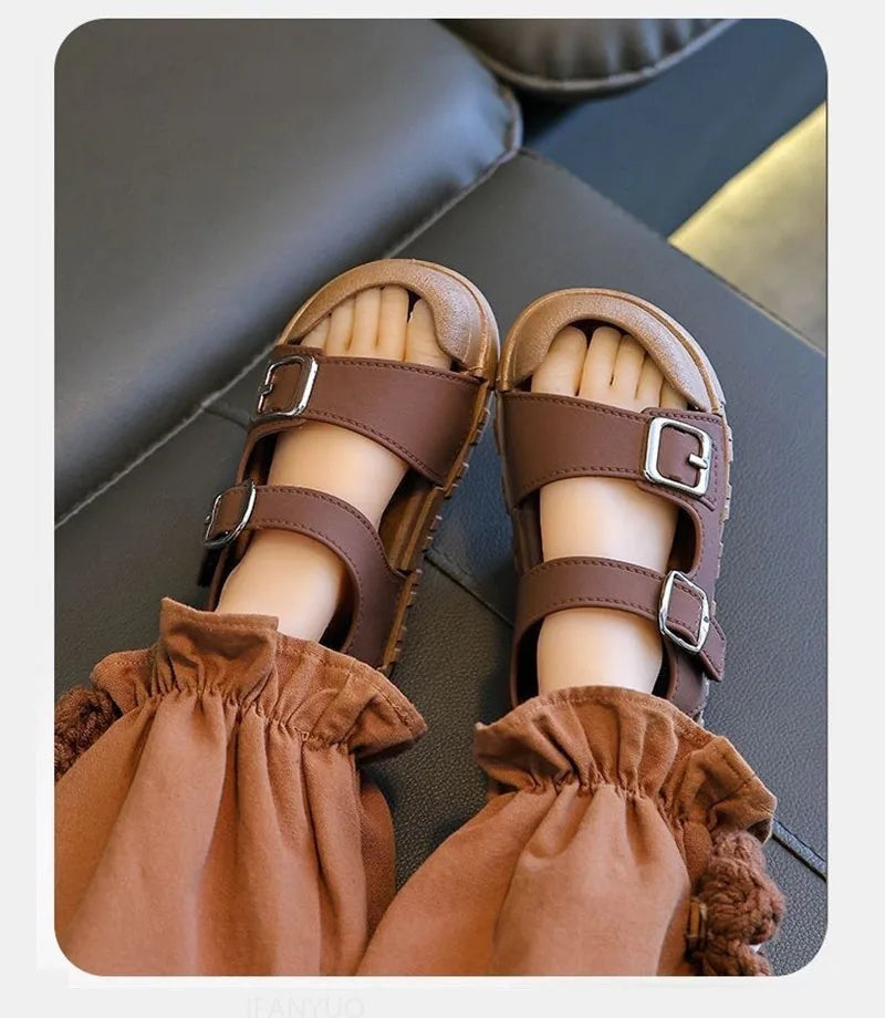 Kids’ Summer Sandals – Soft, Anti-Kick, Solid Color