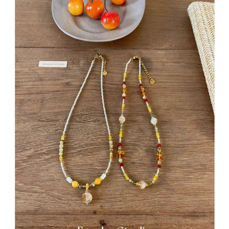 New Chinesestyle Natural Stone Necklace Beads