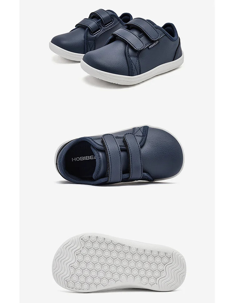 Kids Barefoot Sneakers – Lightweight Wide-Toe Hook & Loop Shoes