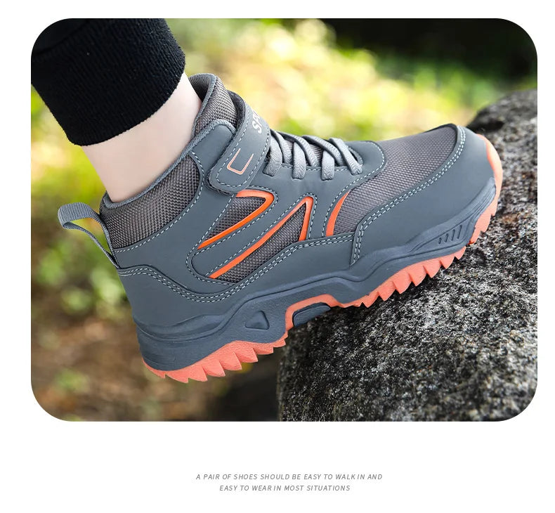 Boys’ Leather Sports Sneakers – Non-Slip, Breathable (Sizes 29–40)