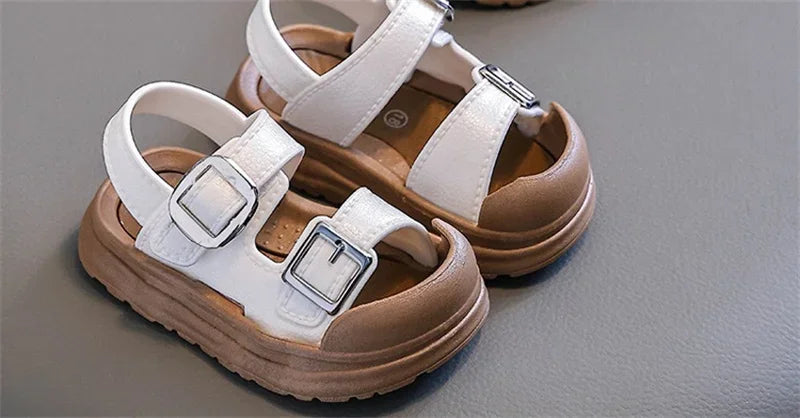 Kids’ PVC Summer Sandals – Buckle, Non-Slip, Waterproof