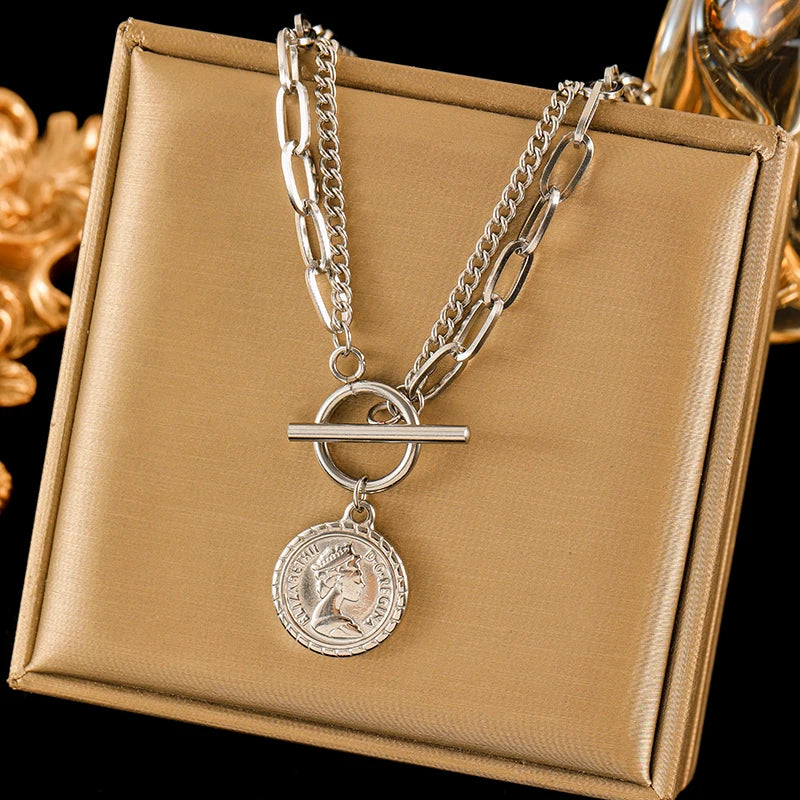 Portrait Coin Necklace