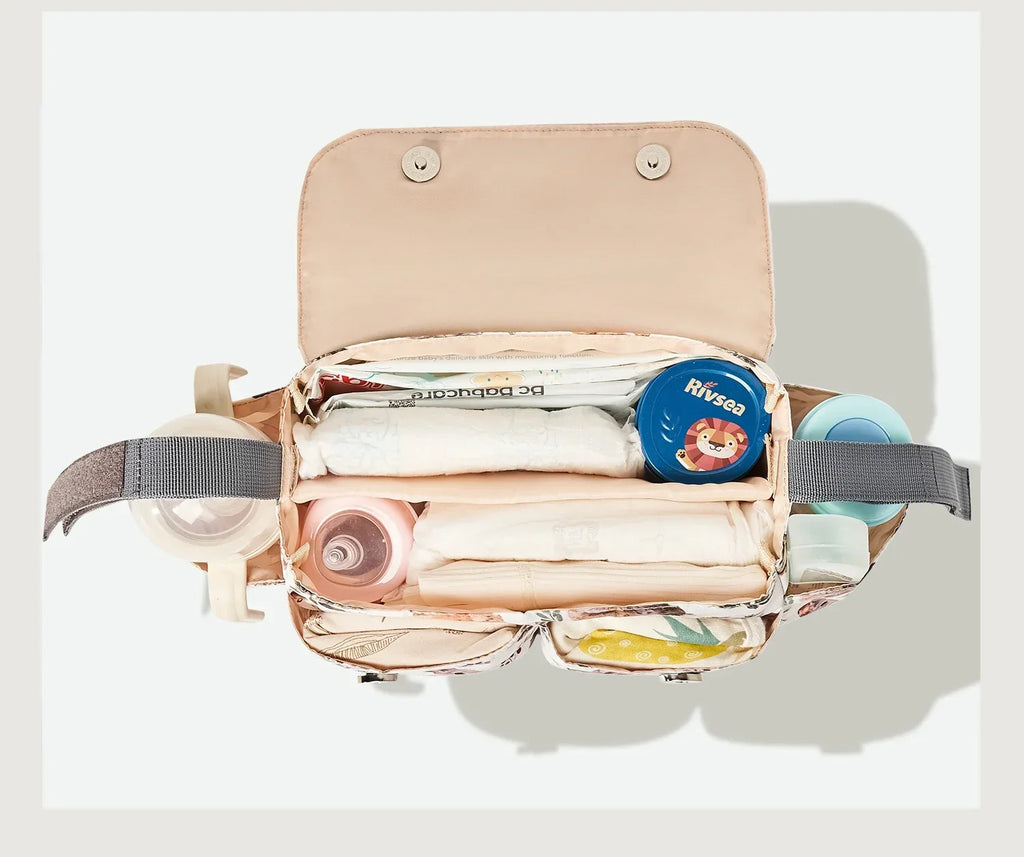 Diaper Bag for Baby – Waterproof Cartoon Stroller Organizer with Hooks for Buggy/Pram