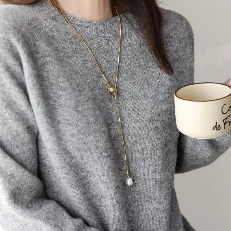Baroque Pearl Long Necklace
