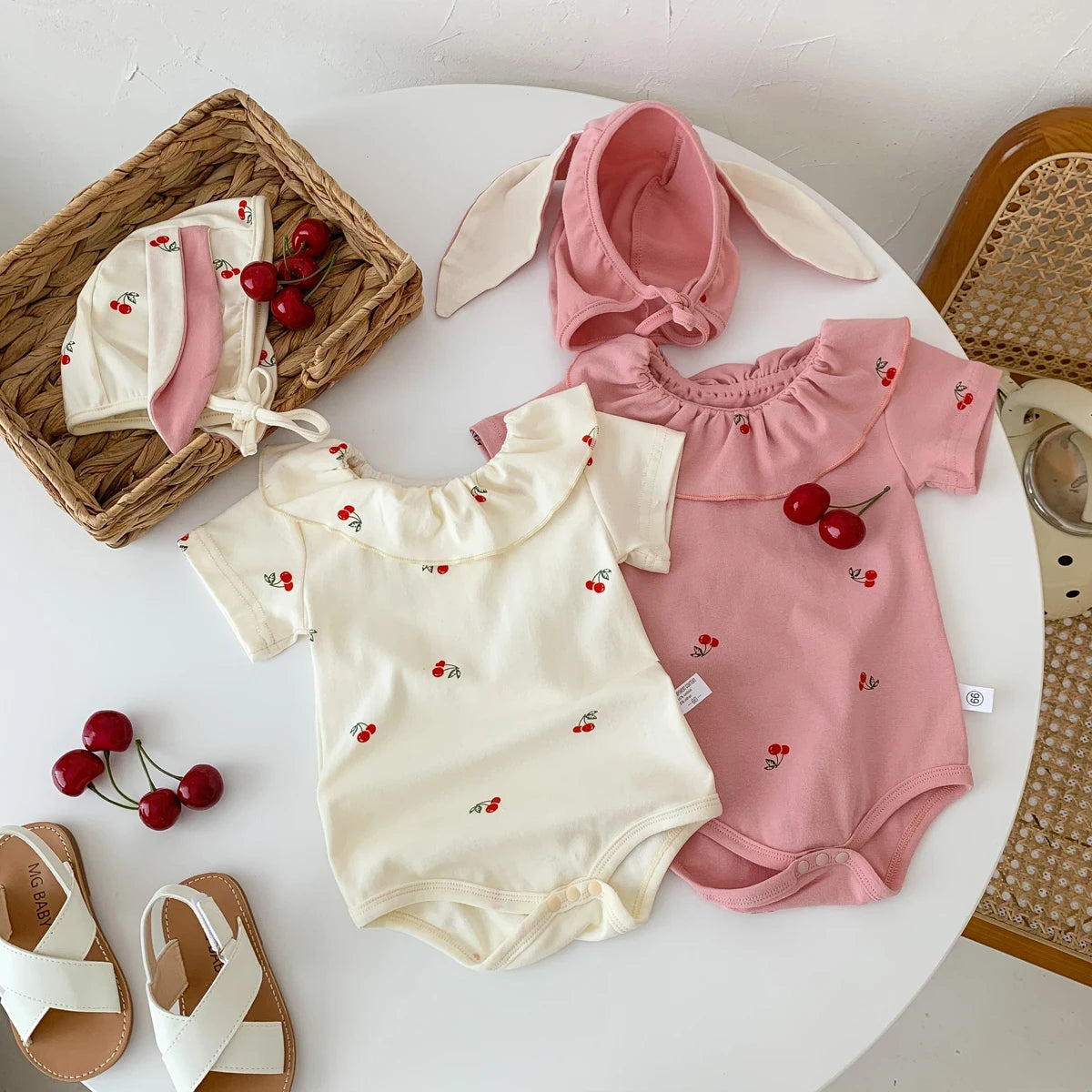 Baby Girl Summer Cherry Romper (0-2Y)