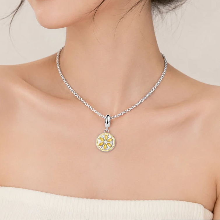 Yellow Lemon Pendant 925 Sterling