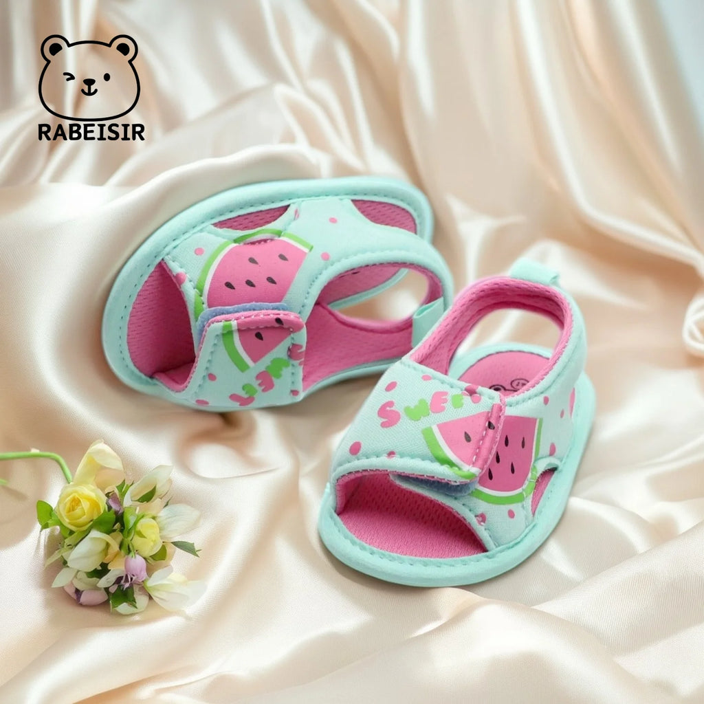 Baby Girl Summer Sandals (0–18M) – Princess Watermelon Cloth Shoes