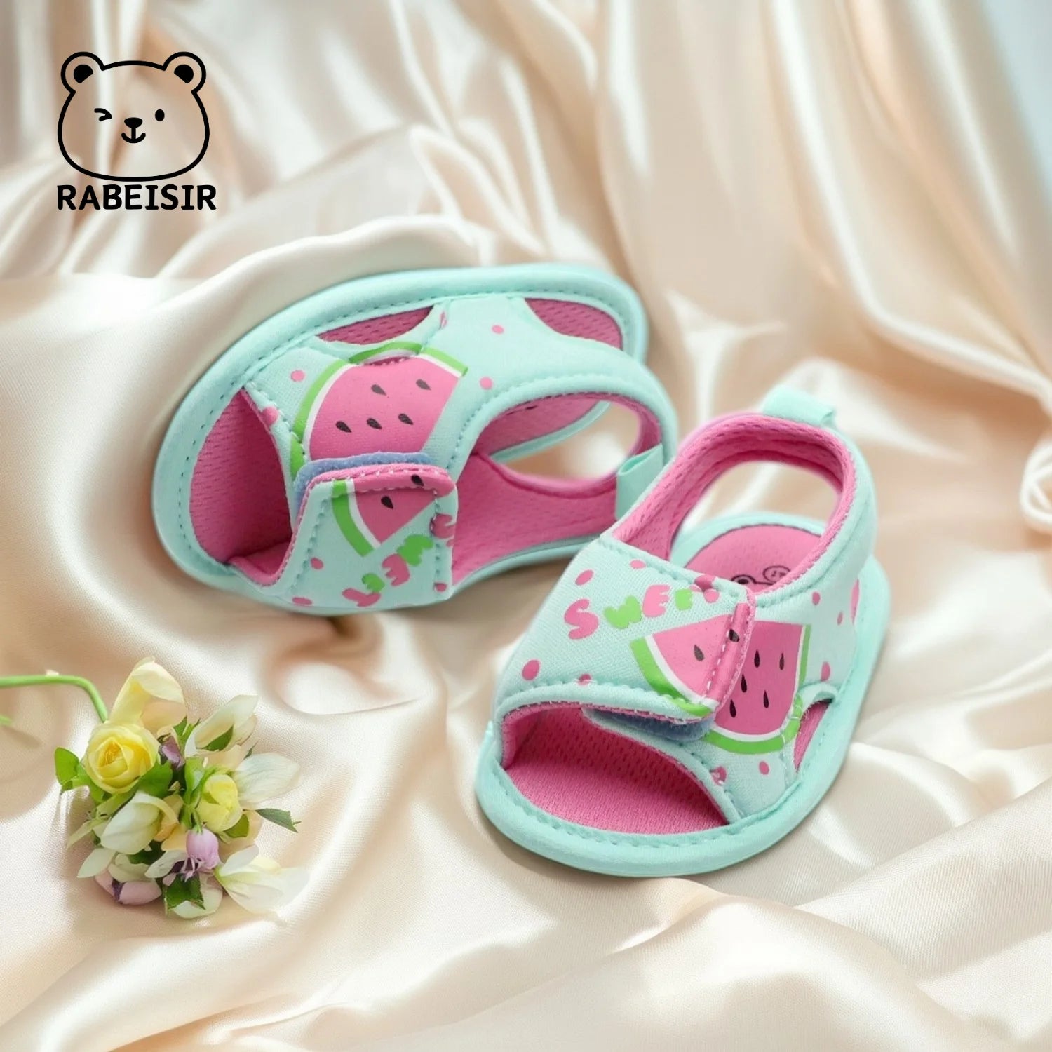 Baby Girl Summer Sandals (0–18M) – Princess Watermelon Cloth Shoes
