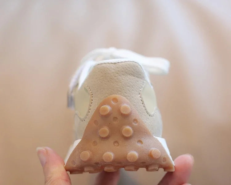 Kids Spring Leather Sneakers – Soft Sole Non-Slip Casual Shoes