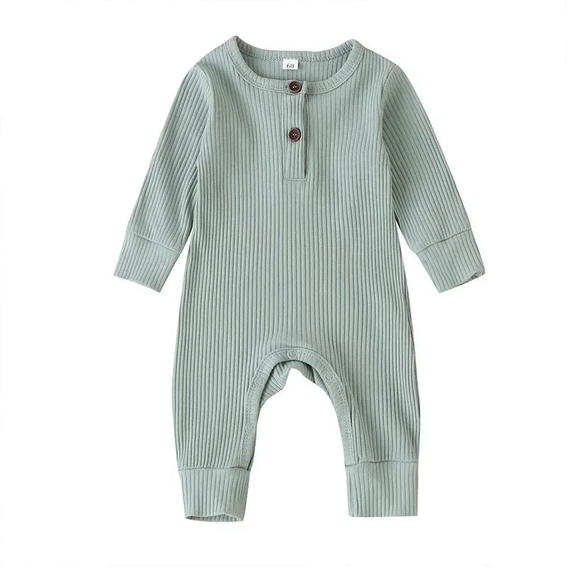 Newborn Cotton Romper, Long Sleeve Baby Jumpsuit
