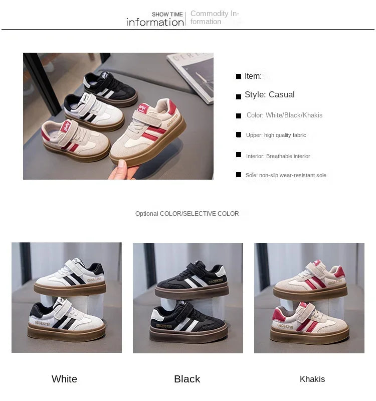Kids Casual Sneakers – Breathable Anti-Skid Slip-On Shoes