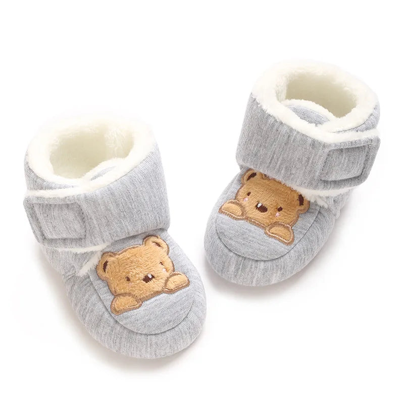 Baby Winter Cotton Shoes (0–1Y) – Thick Warm Teddy Bear Walking Shoes
