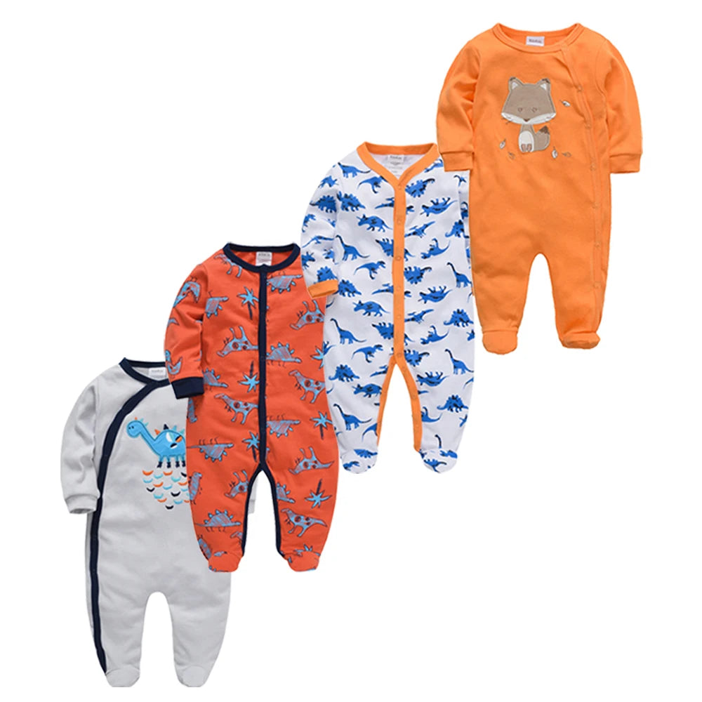 3/4 Pcs Girls  Jumpsuit 0-12 M